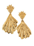 Double shell 24k Gold plated drop earrings