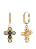 24k Gold plated cross with natural stones